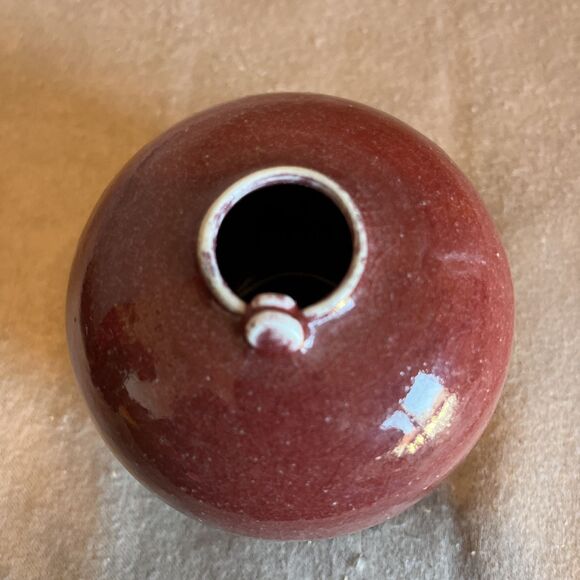 Vintage Chinese Red Ox Blood Glazed Porcelain Water Pot Small Bud Vase 2021 - Picture 5 of 10